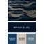 Horizontal Striped Midnight Blue Cream Blue Canvas Wall Art-1515481343