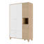 Élégante garde-robe blanche avec de nombreuses tablettes, 47,2 po x 75,4 po x 17,7 po | Panneau de particules 100% mélaminé, conception murale | Parfait pour organiser les vêtements et les accessoires dans les chambres modernes-713729212