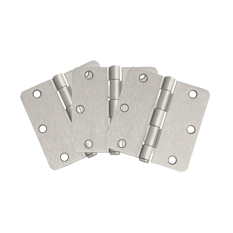 3.5" x 3.5" Butt bearing Triple Door Hinges, Satin Nickel