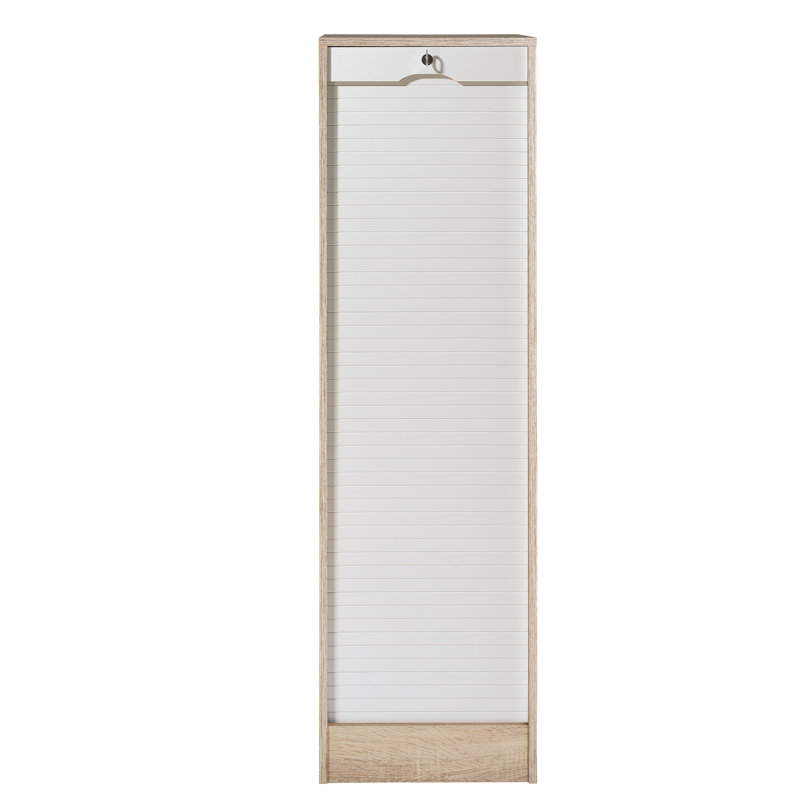 Caulkins 1 -Door 8 -Shelf Tambour Unit, Oak/White