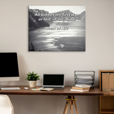 Artsy Quote "All battles are first won or lost, in the mind." By Joan of Arc Gallery Wrapped Canvas