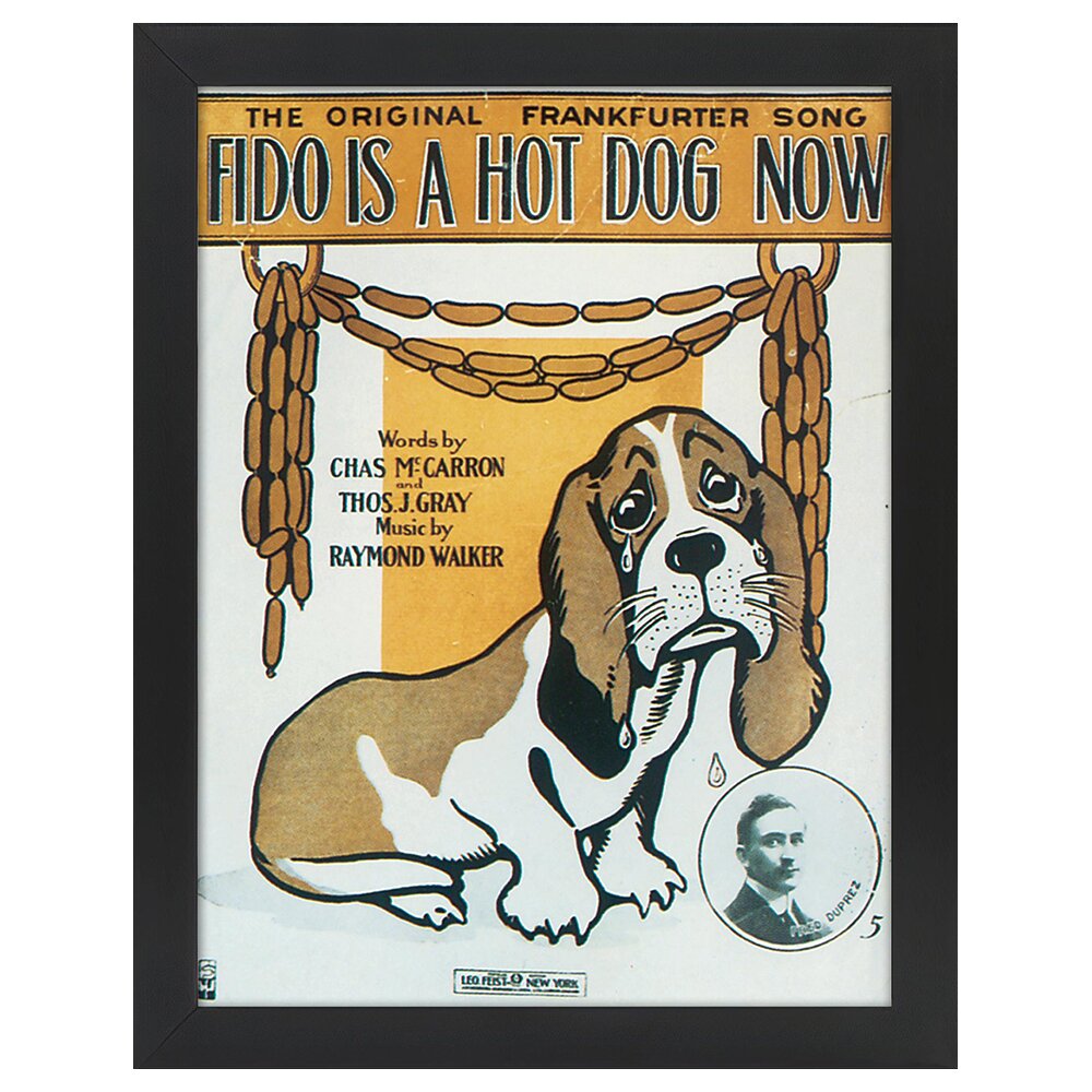 Leinwandbild Vintage Music Cover Fido ist jetzt ein Hot Dog