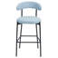 Tabouret de bar 26 po à hauteur de comptoir avec tabouret de bar et housse en tissu noir avec revêtement thermolaqué et repose-pieds