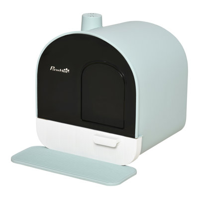 Cat Litter Box with Lid, Covered Litter Box for Indoor Cats with Tray, Scoop, Filter, 17" x 17" x 18.5"