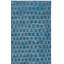Amboy Flat Weave Wool/Cotton Geometric Rug in Blue/Black-1301509733