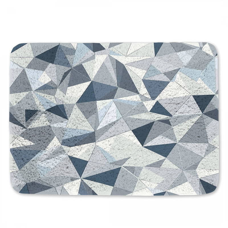 Tapis de bain géométrique abstrait moderne pour salle de bain, L 24 po x l 17 po