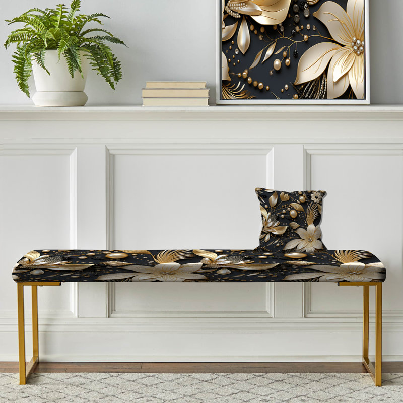 Ruhl - Banc rembourré doré Glam