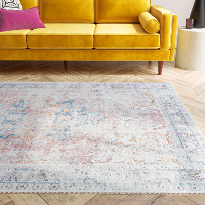 Quinn Oriental Flatweave Machine Washable Polyester Performance Rug