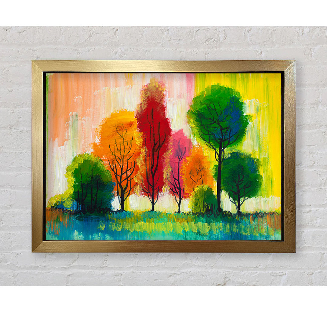 Autumn Vibrant Trees Gerahmter Druck