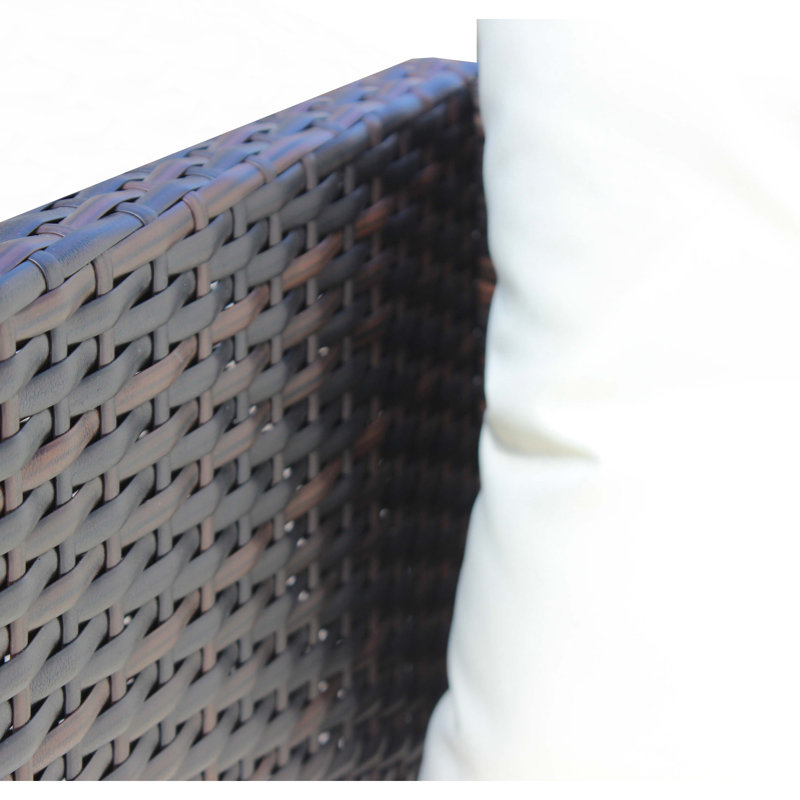 Canapé modulaire d'extérieur en osier 3 pièces avec coussins de siège