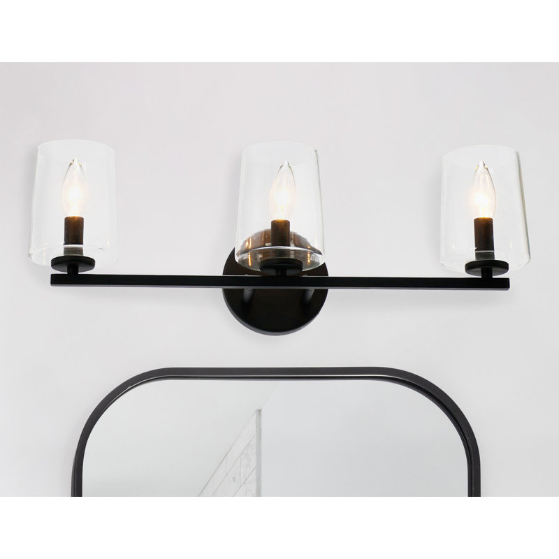Éclairage pour salle de bain 3 lumières en métal Livingstone, noir mat, Noir mat