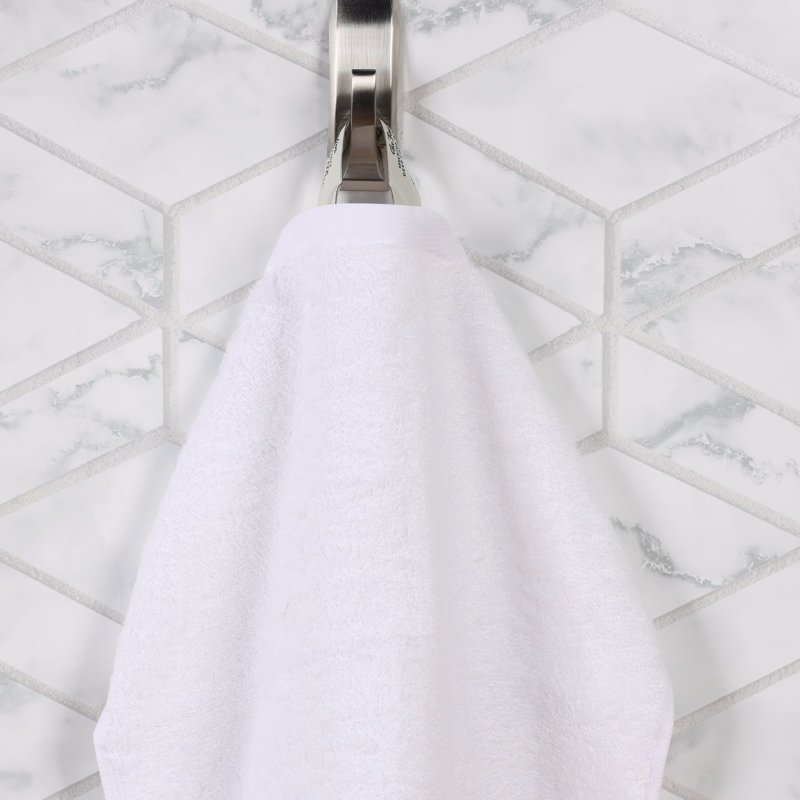 Rayon From Bamboo Cotton Blend Eco-Friendly Hypoallergenic Soft Solid Towel Set, White, 3 Piece Towel Set