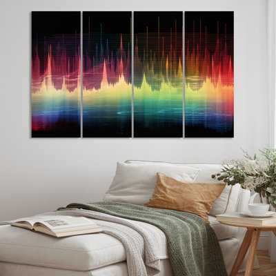 Sounds Of The Waves Spectogram On Canvas 4 Pieces Print