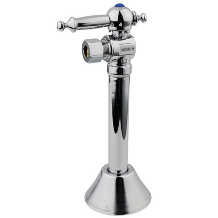 Kingston Brass Vintage 1/2-Inch Sweat x 3/8-Inch OD Comp Quarter-Turn Angle Stop Valve, Polished Chrome