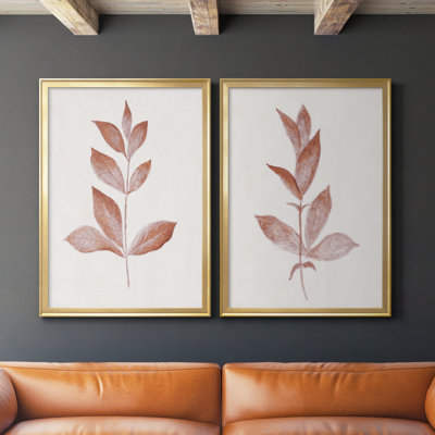 «Red Leaf I», toile encadrée de qualité supérieure - prête à être accrochée