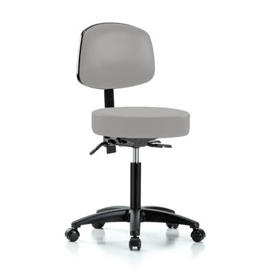 Tabouret de médecin réglable en hauteur avec dossier PERCH Walter | Hauteur du banc moyen: 21 à 28,5 po