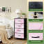 Commode à 4 tiroirs pour chambre à coucher Petite commode à vêtements en marbre rose avec tourbillons doux
