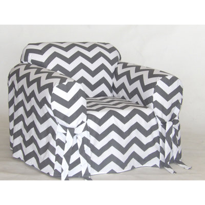 Housse pour fauteuil à coussins carrés / rectangulaires à chevrons