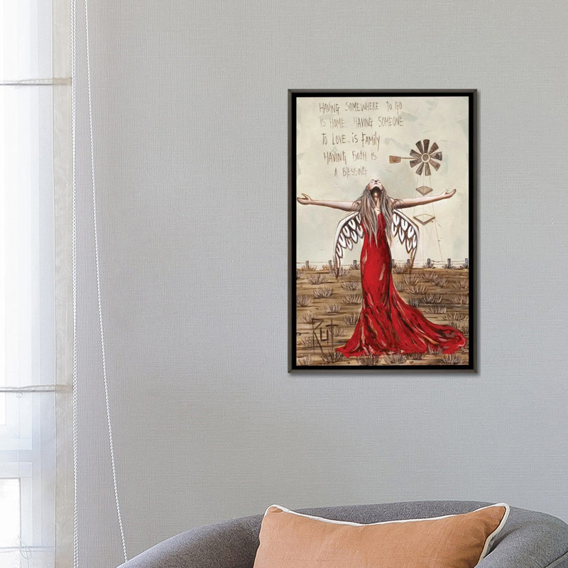 « Have somewhere to Go » par rut art Creations-impression, Toile encadrée de bois rustique foncé, Pas de tapis