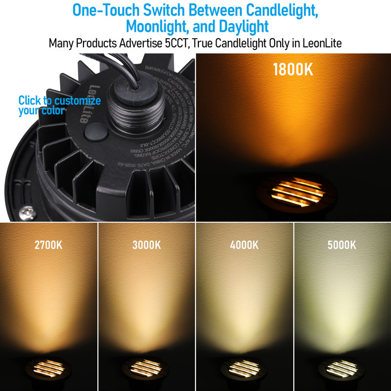 LED Landscape In Ground Outdoor, Low Voltage Ultra Bright, IP67 Waterproof, Black