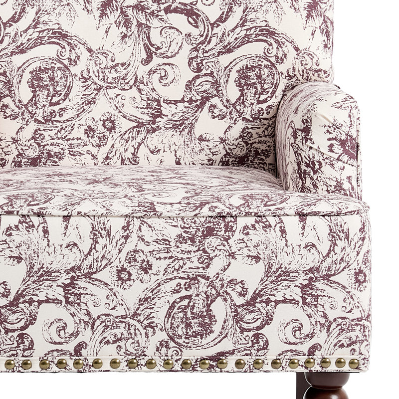 Chaise avec accoudoirs Glenetta Iliana, Chenille prune