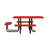 Leisure Craft 46" Square ADA Accessible Outdoor Picnic Table with 3 Bench Seats-2077637789