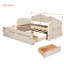 Lit de jour simple rembourré avec dossier en forme de nuage, lit gigogne, 2 tiroirs et ports USB-1317918010