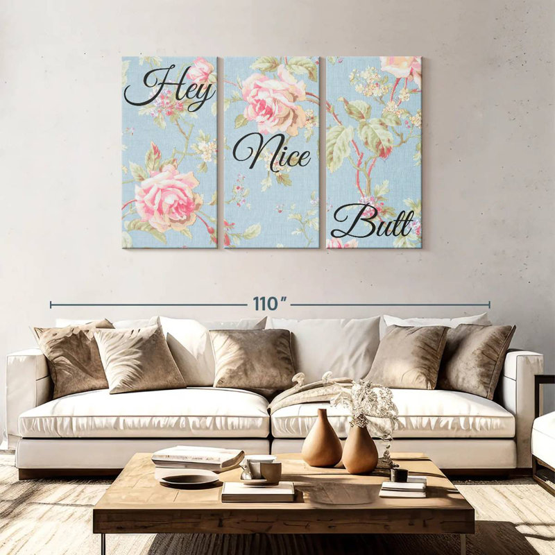 Ketti Hey Nice Butt Typography, 48" H x 74" W