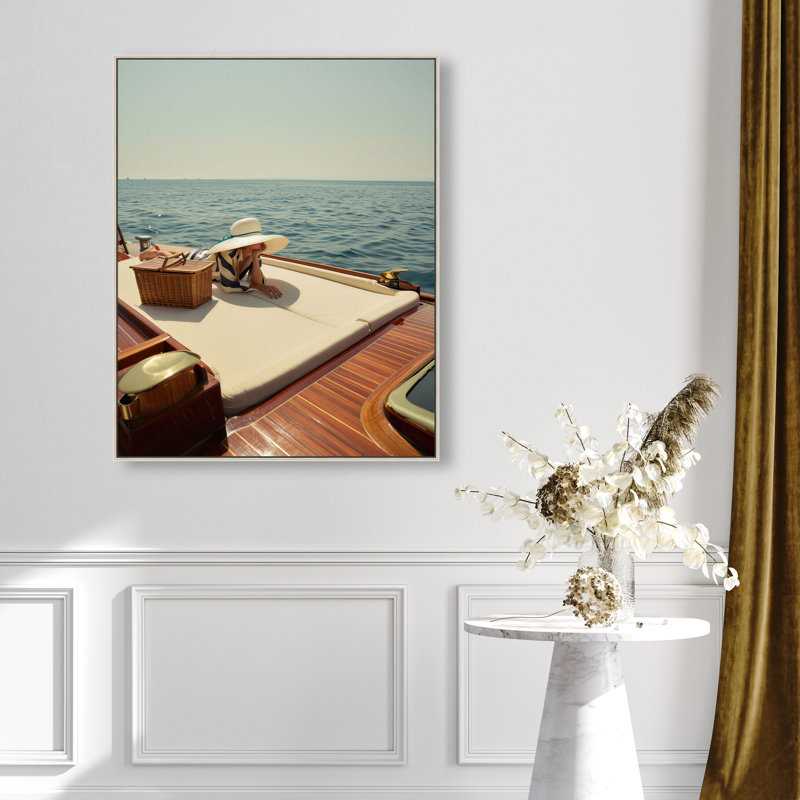 Floating Picnic Canvas Nautical & Beach Print by Oliver Gal, Black Frame, 16 x 20, 31"H x 37"W, Silver Floater Frame