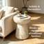 Table d'appoint 19,68 po de style champignon en forme de travertin, table de bout de patio moderne