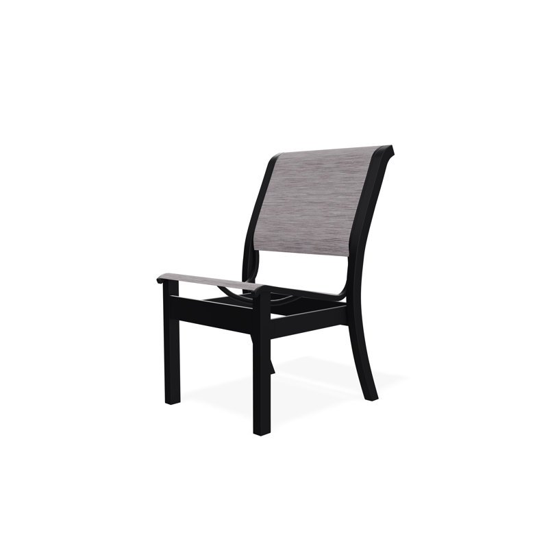 Chaise d'appoint empilable en polymère de qualité marine Leeward Sling, Fossile, Noir