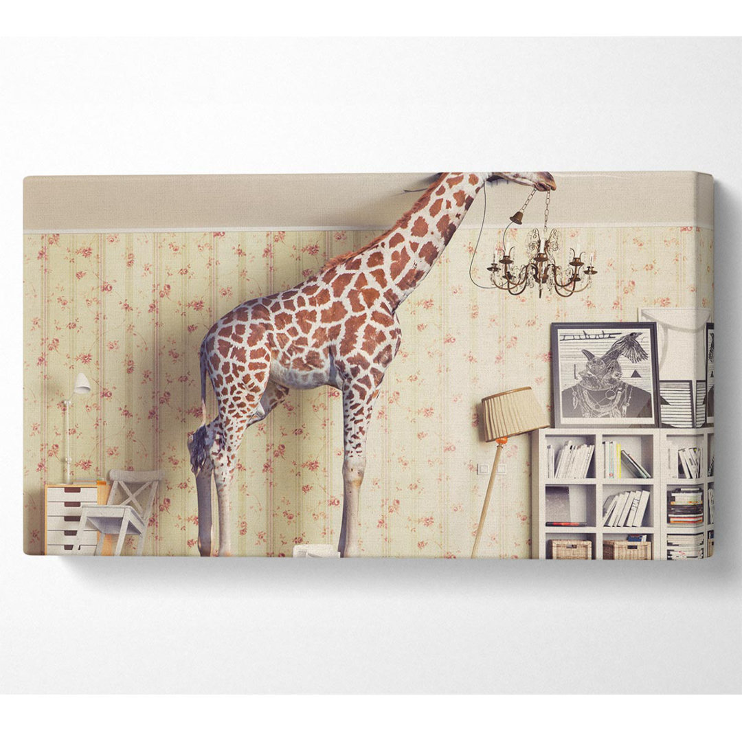 Giraffe In The House Wide - Kunstdrucke auf Leinwand