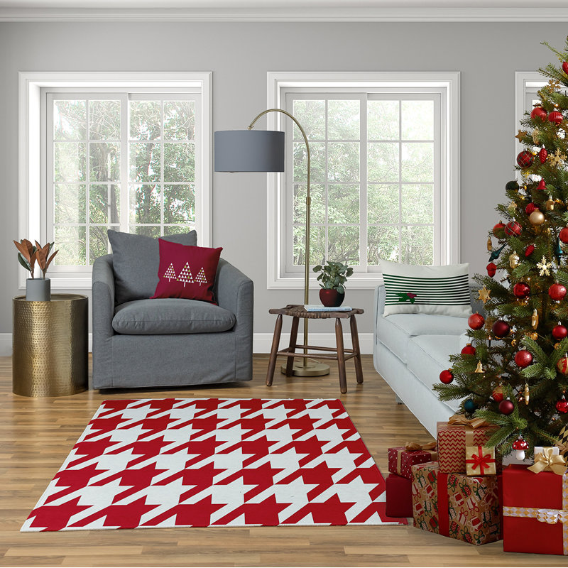 Jump For Joy Reversible Throw Pillow, 16"x16", Cranberry