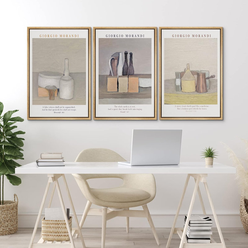Classical Artwork, poterie et ustensiles de cuisine Morandi, 3 pièces, Naturel, H 36 po x l 24 po x P 1,5 po