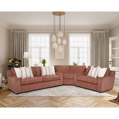 Wilmot 3-piece Sectional With Sofa, Chair And Bump-up/removable Seating Wedge