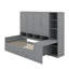 Lit de jour en bois avec trois tiroirs, armoire, bureau et tablettes-929403552-929403553