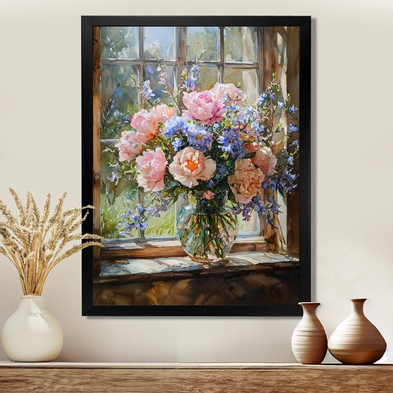 Kinard - Art mural sur toile à motif floral, Noir, H 20 po x l 12 po, Reproduction encadrée d'une seule photo