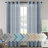 Hywell Soft Linen Plaid Semi-Sheer Grommet Curtain Panels-429486300-429486273