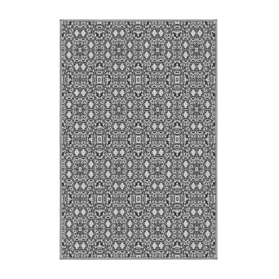 Tapis gris tissé à la machine