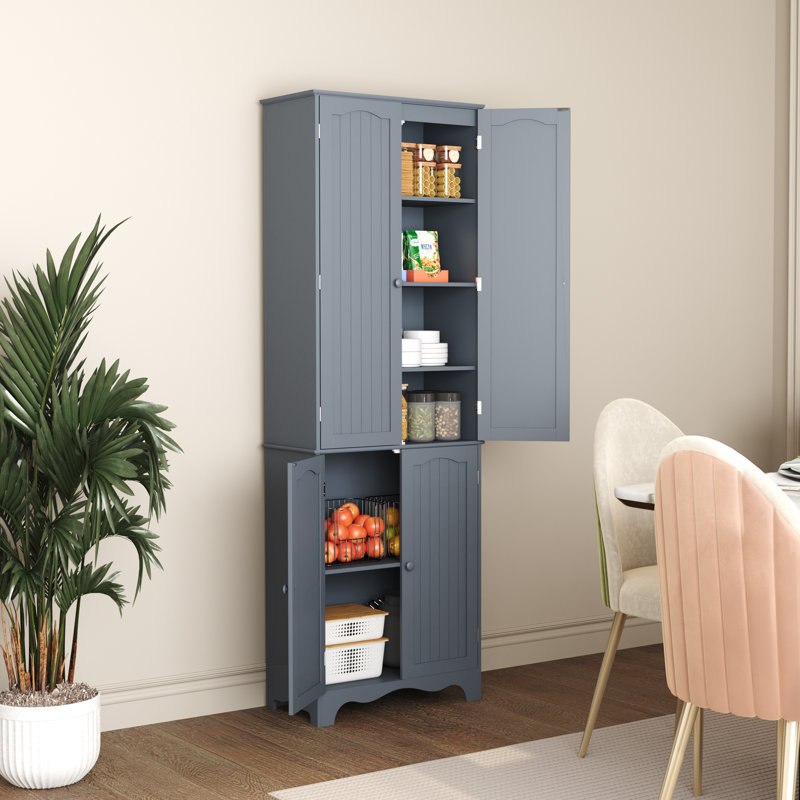 Armoire de rangement 72 po avec tablettes réglables, gris