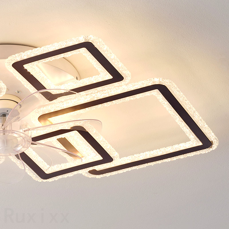 Ventilateur de plafond noir de 33 pouces avec lumières et télécommande, à intensité variable avec télécommande 7 pales et 6 vitesses de vent