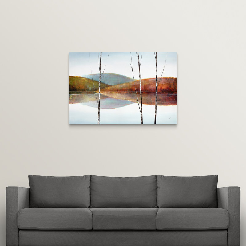 « calme eaux vii », peinture sur toile, Toile tendue, H 32 po x l 48 po x P 1,25 po