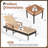 2-Piece Patio Rattan Chaise Lounge with Side Table Outdoor Reclining Chair Set