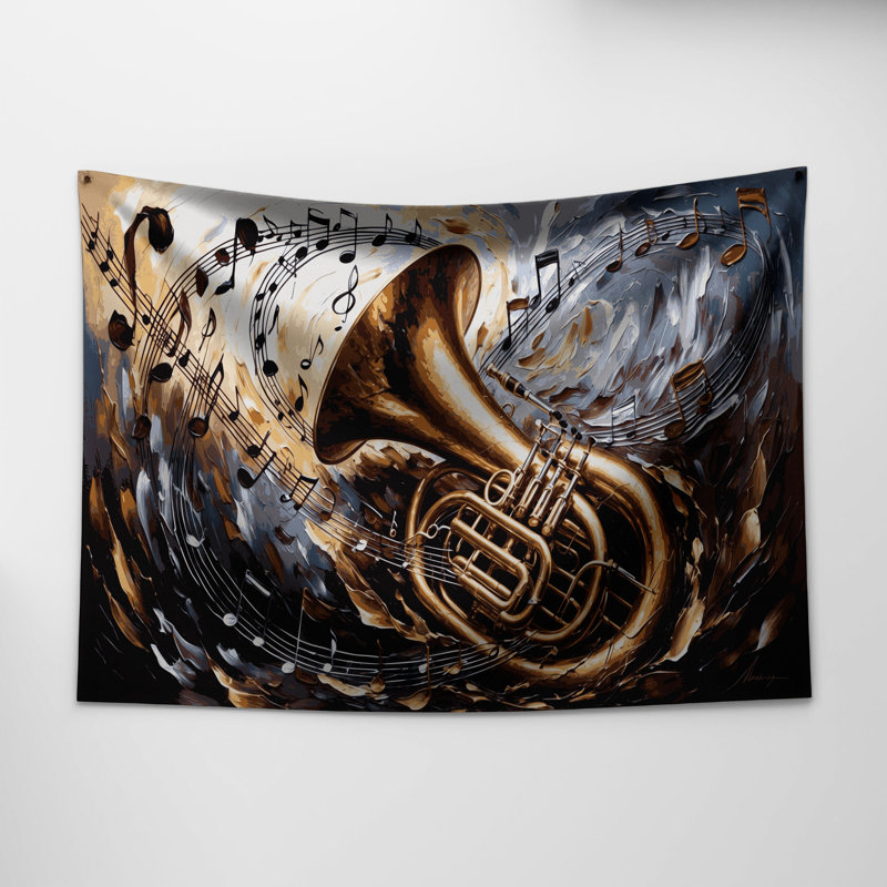 Tapisserie murale «Music Tuba», 26 po x 36 po