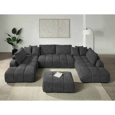 Canapé modulaire en B avec repose-pieds Burroughs