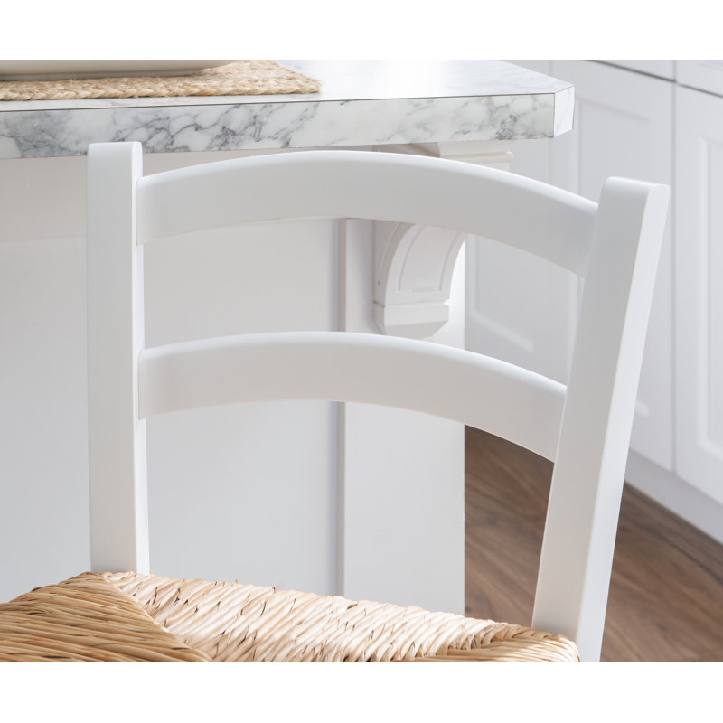 Raegan Counter Stool with Solid Wood Frame, White, Counter Stool (25" Seat Height)