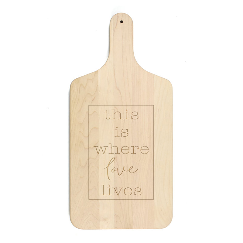 This Is Where Love Lives Cutting Board, Natural