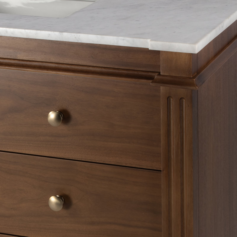 Rachelle 42" Single Bathroom Vanity Set, Walnut Brown
