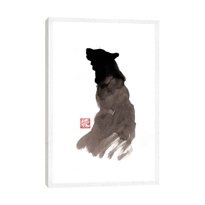 Crying Wolf by Péchane - Print on Canvas, White Framed, 152.5 cm H x 101.5 cm W