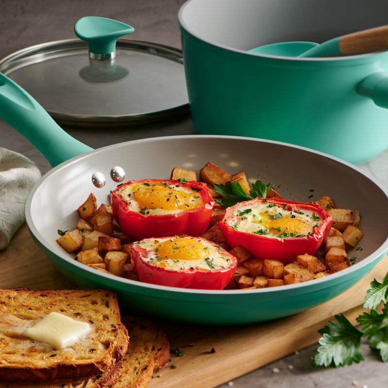 Tramontina 14 Pc Ceramic Induction-Ready Cookware Set, Teal